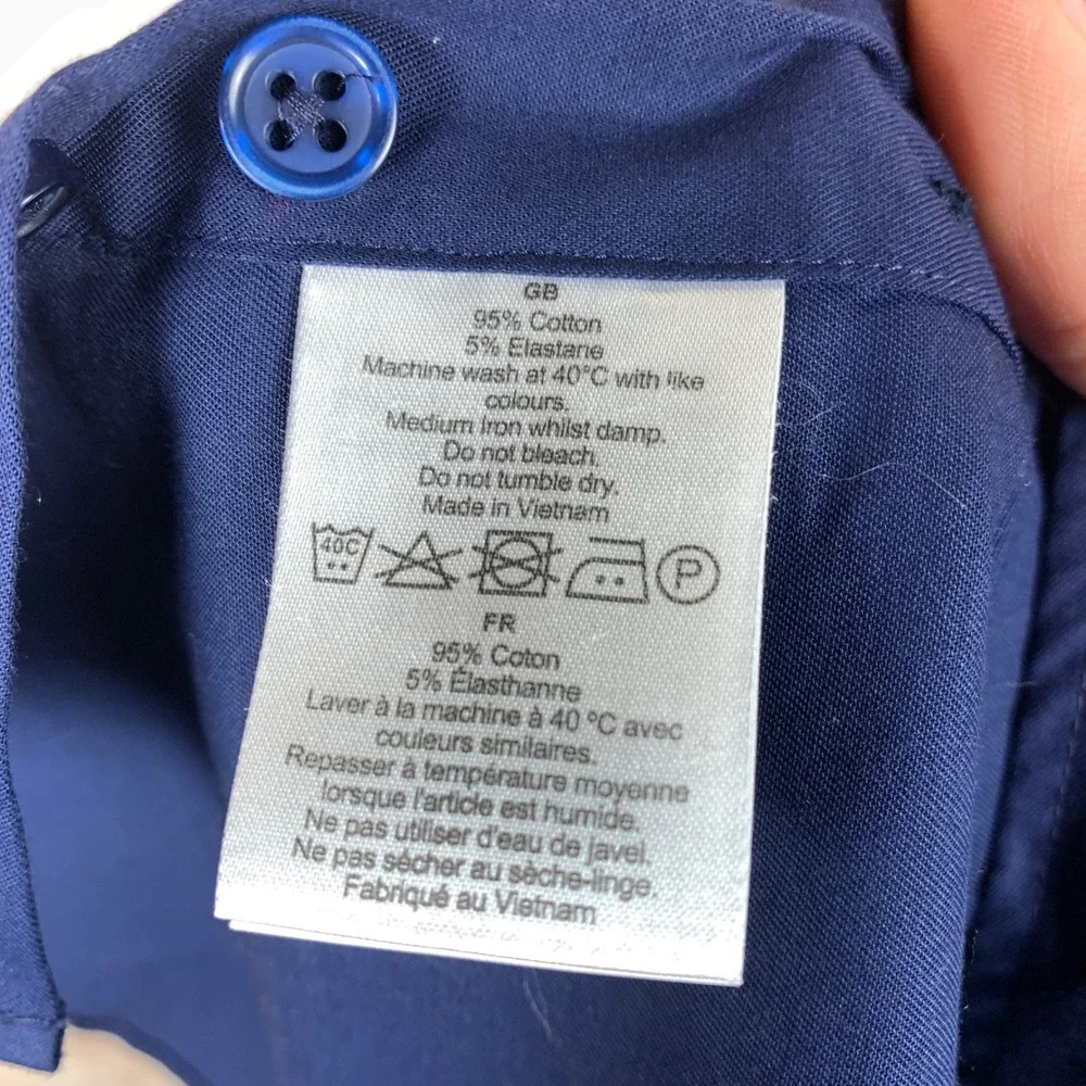 T.M. Lewin Dress Shirt Mens 16.5 42cm Navy Super Fitted Cotton Luxury Shirtmaker - Picture 6 of 8